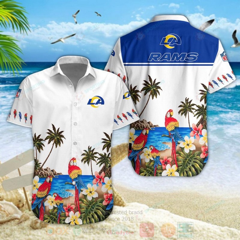 BEST Los Angeles Rams NFL Parrot Aloha Hawaiian Shirt