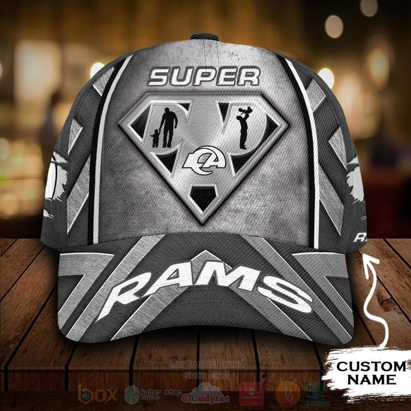 BEST Los Angeles Rams NFL Team Superman Dad Custom Name 3D Cap word3