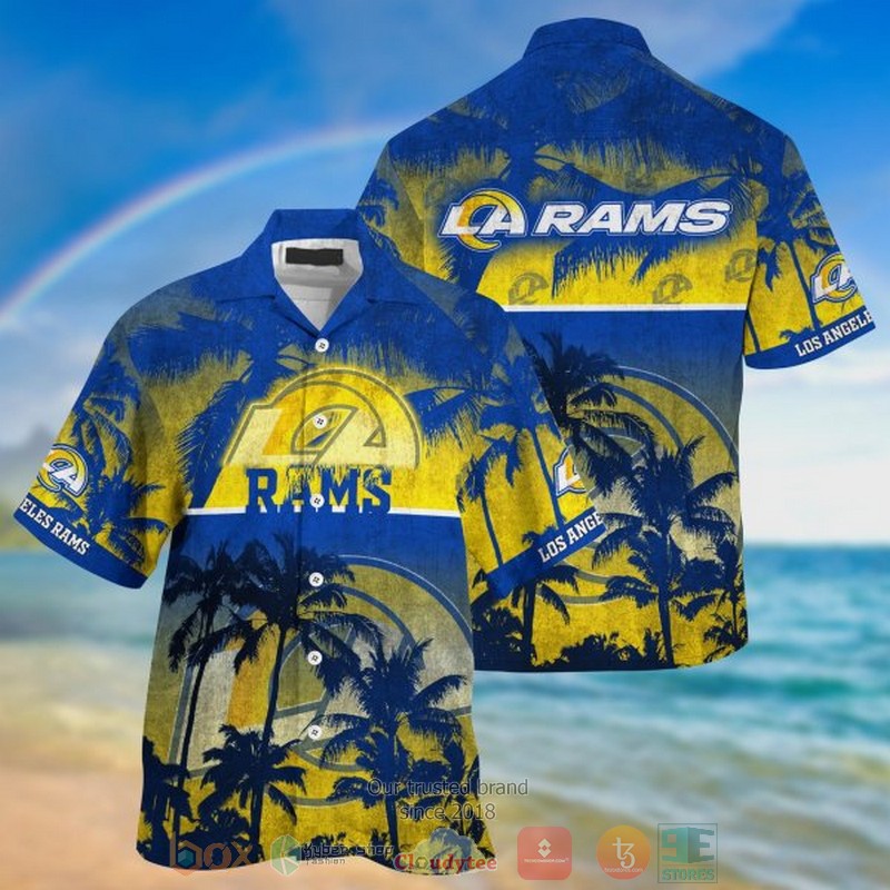 NEW Los Angeles Rams palm tree Hawaii Shirt word3
