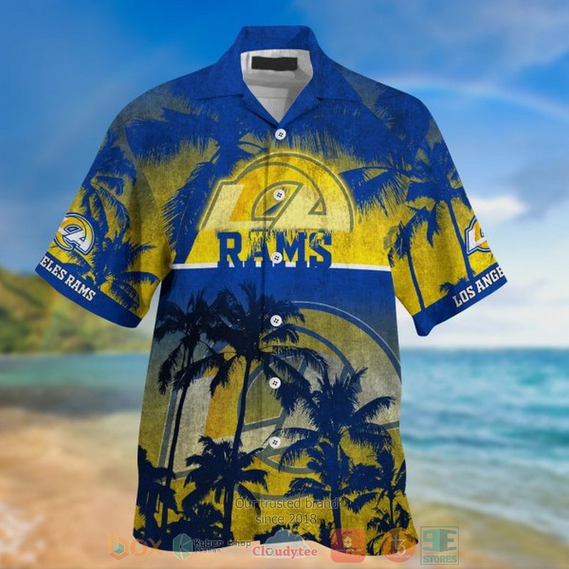 NEW Los Angeles Rams palm tree Hawaii Shirt 2 NEW Los Angeles Rams palm tree Hawaii Shirt word1