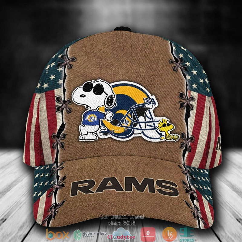 Los Angeles Rams Snoopy NFL Custom Name Cap