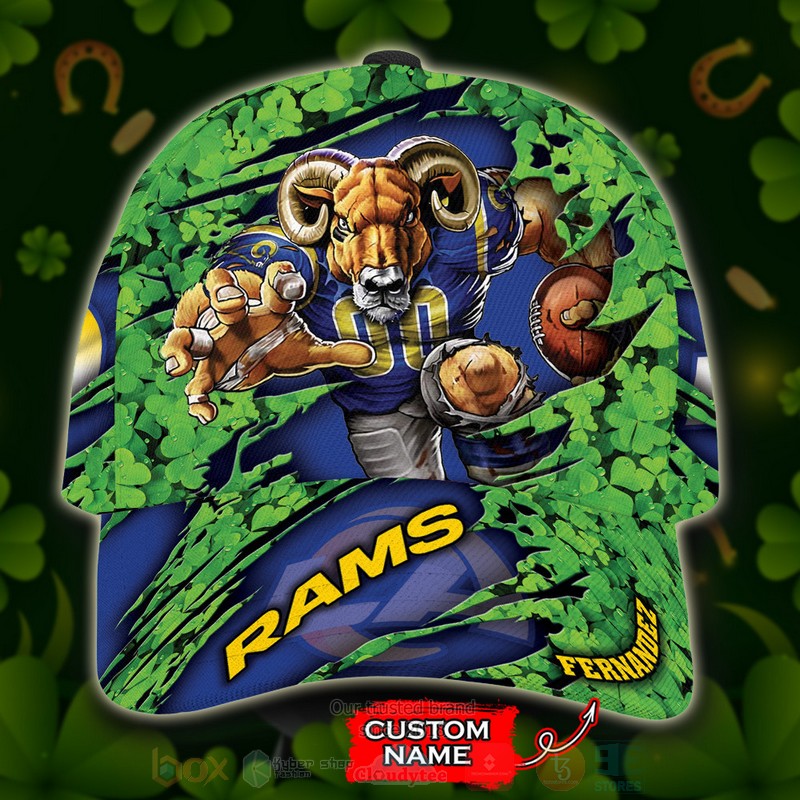 BEST Los Angeles Rams St Patrick Day Mascot Custom Classic Cap word1
