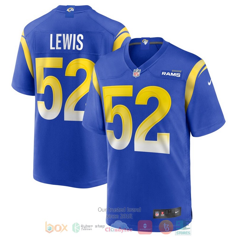 NEW Los Angeles Rams Terrell Lewis Royal Football Jersey 5