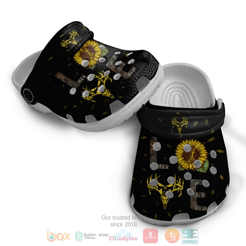 NEW Love Hunting Deer Sunflowers Crocs Crocband Clog 7 NEW Love Hunting Deer Sunflowers Crocs Crocband Clog word1