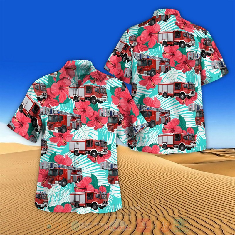 BEST Ludwigshafen am Rhein, Rhineland-Palatinate, Germany, Ludwigshafen Fire Brigade-Feuerwehr Ludwigshafen 3D Aloha Shirt word2
