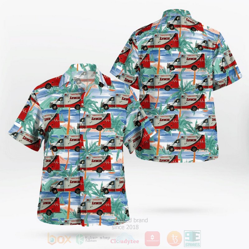 BEST Lynch Ambulance EMS, Anaheim, California 3D Aloha Shirt word3