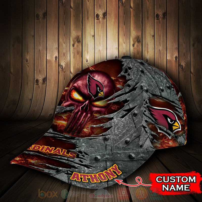 BEST Arizona Cardinals Skull NFL Team Custom Name 3D Cap 3 BEST Arizona Cardinals Skull NFL Team Custom Name 3D Cap word3