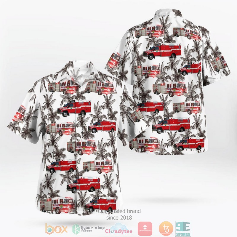 NEW Manassas Virginia Buckhall Volunteer Fire Department Aloha Shirt word2
