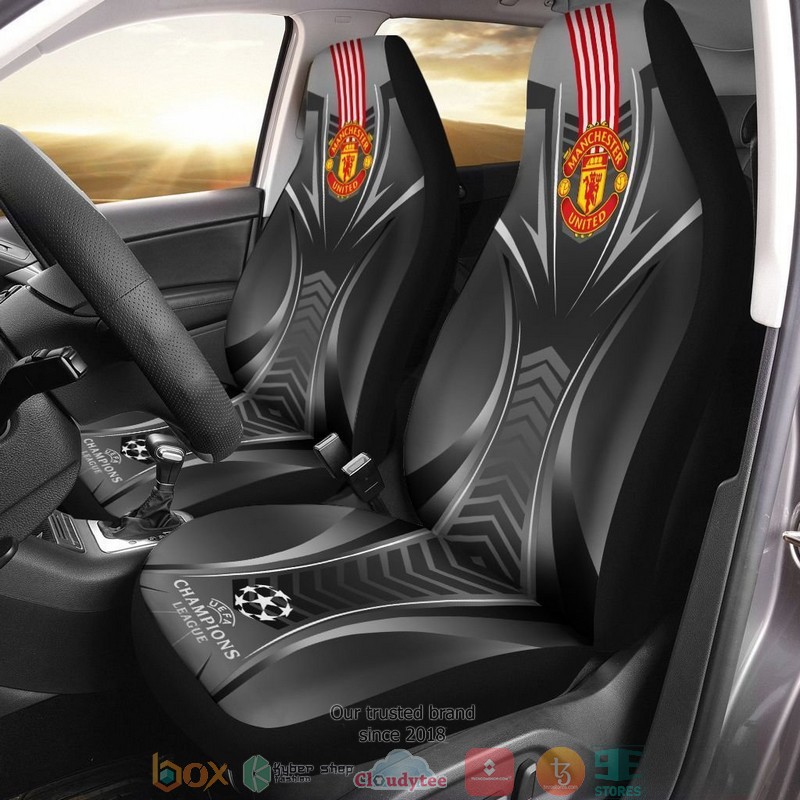 Manchester United Silver Black Car Seat Covers