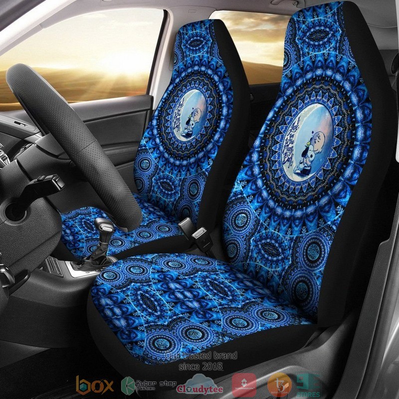 Mandala Love Snoopy Blue Pattern Limited Car Seat Covers