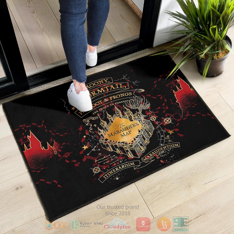 HOT Marauder's Map Moony Wormtail Padfoot & Prongs doormat word2
