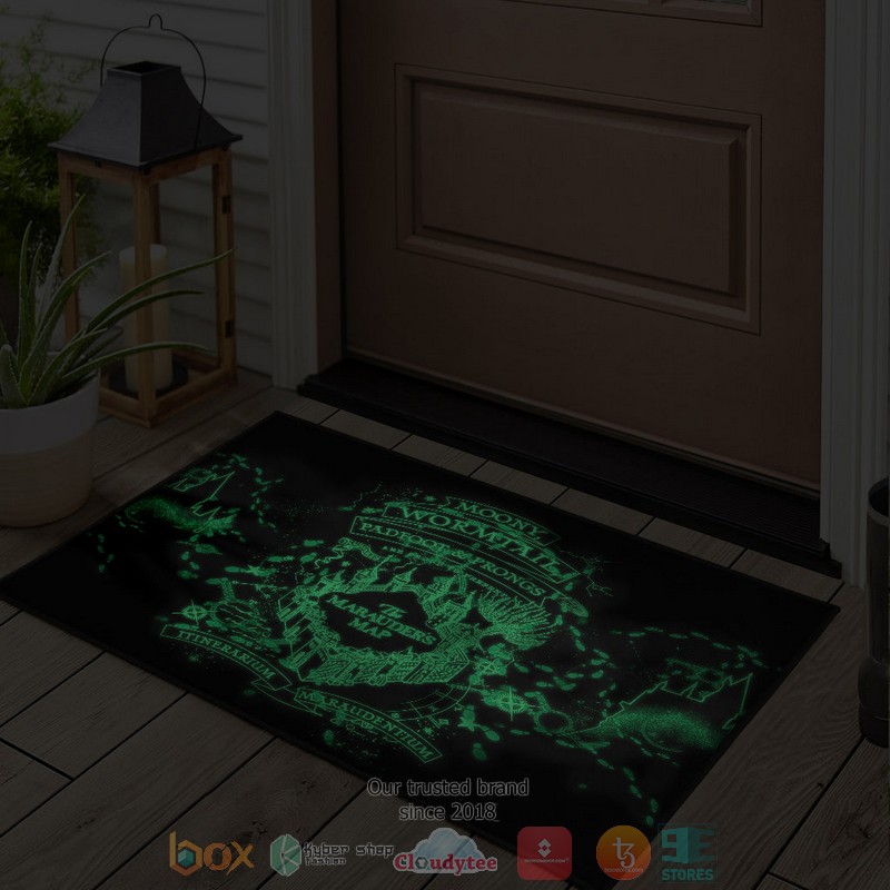 HOT Marauder's Map Moony Wormtail Padfoot & Prongs gren black doormat 2 HOT Marauder's Map Moony Wormtail Padfoot & Prongs gren black doormat word1