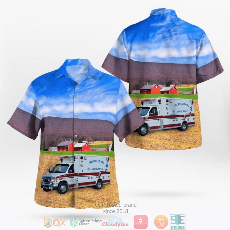 Marklesburg Pennsylvania Marklesburg EMS Hawaii 3D Shirt word2