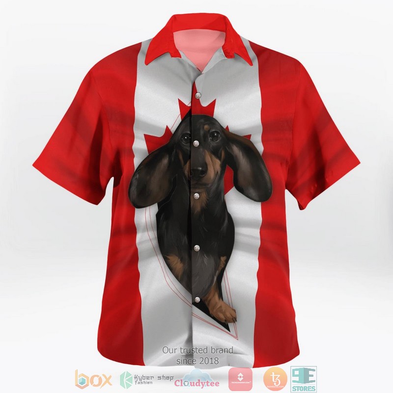 Canada Day Dachshund Flag Hawaiian Shirt 2 Canada Day Dachshund Flag Hawaiian Shirt word3