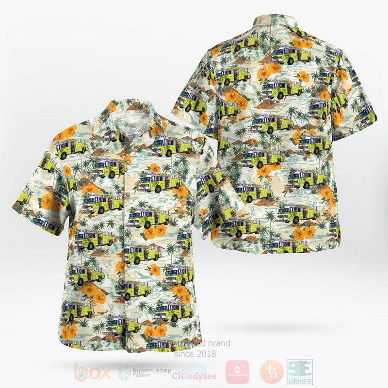 BEST McDonald, Pennsylvania, McDonald Volunteer Fire Department Truck 12 3D Aloha Shirt word2