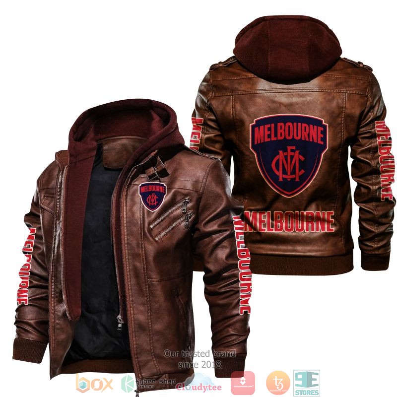 NEW Melbourne Football Club PU Leather Jacket word3