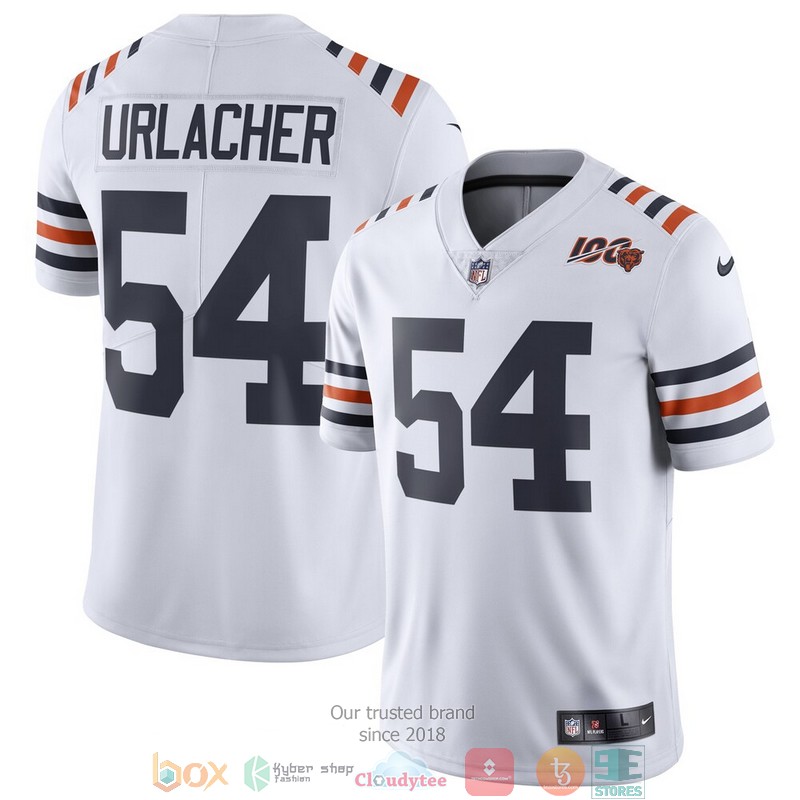 NEW Men's Chicago Bears Brian Urlacher White 2019 100th Season Alternate Classic Retired Player Football Jersey word2