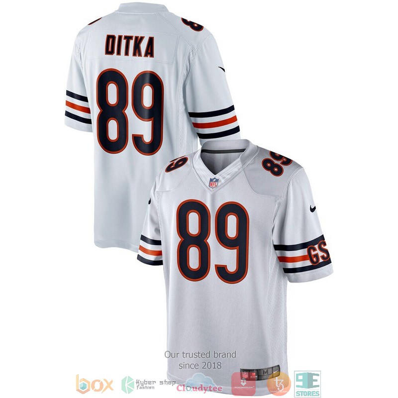NEW Men's Chicago Bears Mike Ditka White Retired Player Football Jersey