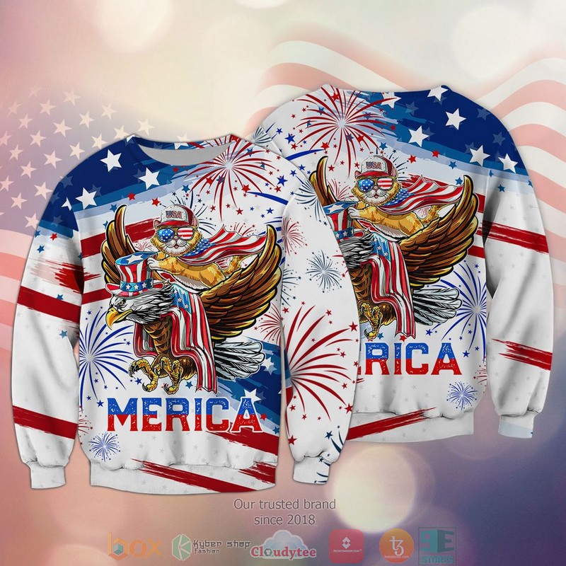 Merica ealge and cats Independence day Shirt, hoodie 3 Merica ealge and cats Independence day Shirt, hoodie word1