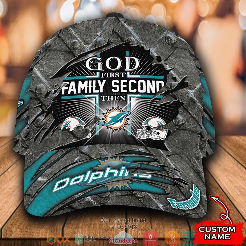 Miami Dolphins Luxury NFL Custom Name Cap word1