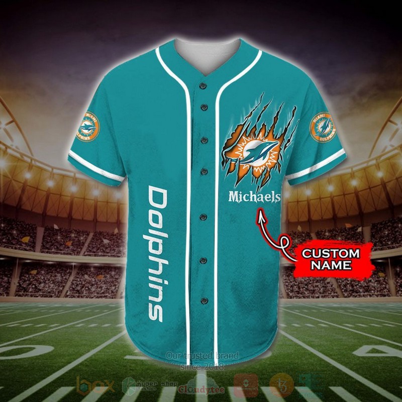 BEST Miami Dolphins Mascot Custom AOP Baseball Jersey 2 BEST Miami Dolphins Mascot Custom AOP Baseball Jersey word2