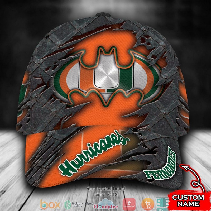 Miami Hurricanes Batman NCAA1 Custom Name Cap word2