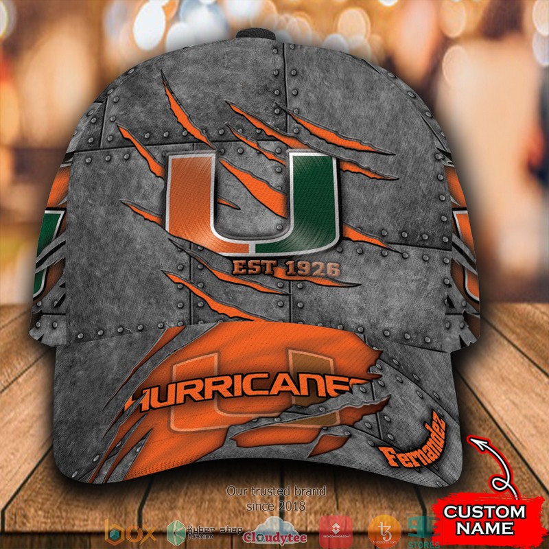 Miami Hurricanes Luxury NCAA1 Custom Name Cap word2