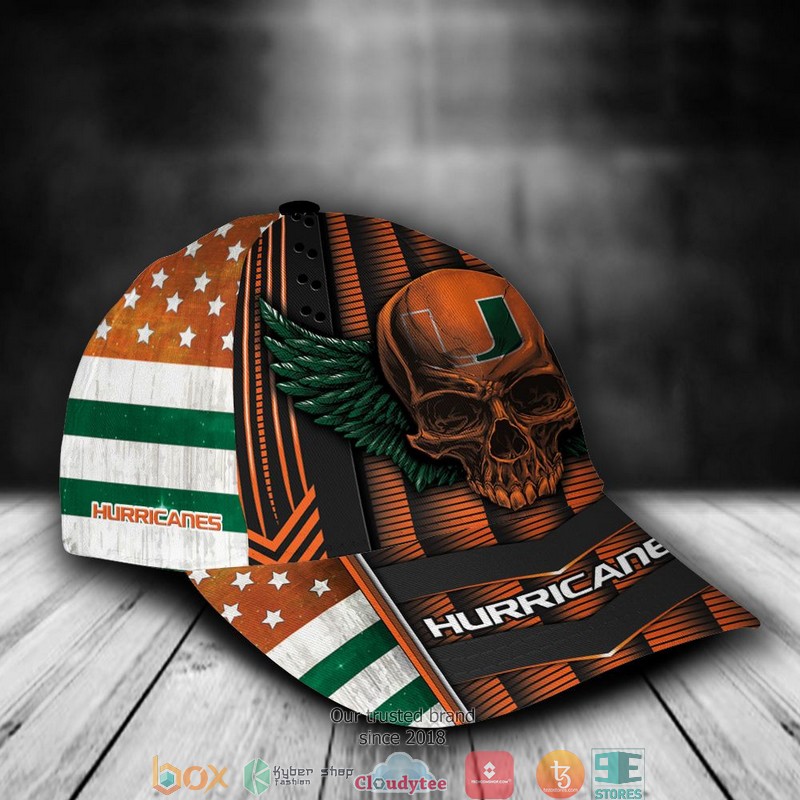 Miami Hurricanes Luxury Skull NCAA1 Custom Name Cap 2 Miami Hurricanes Luxury Skull NCAA1 Custom Name Cap word3
