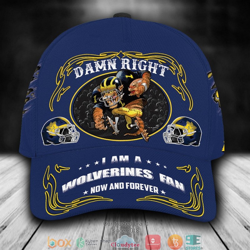 Michigan Wolverines Mascot NCAA1 Custom Name Cap word2