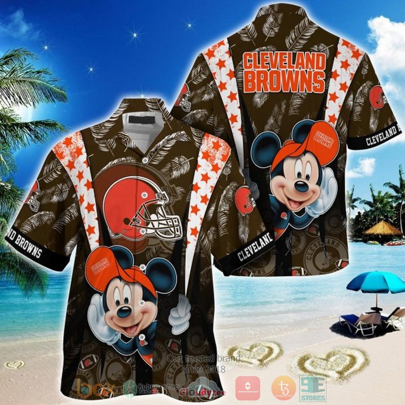 NEW Mickey Mouse Cleveland Browns Hawaii Shirt word3