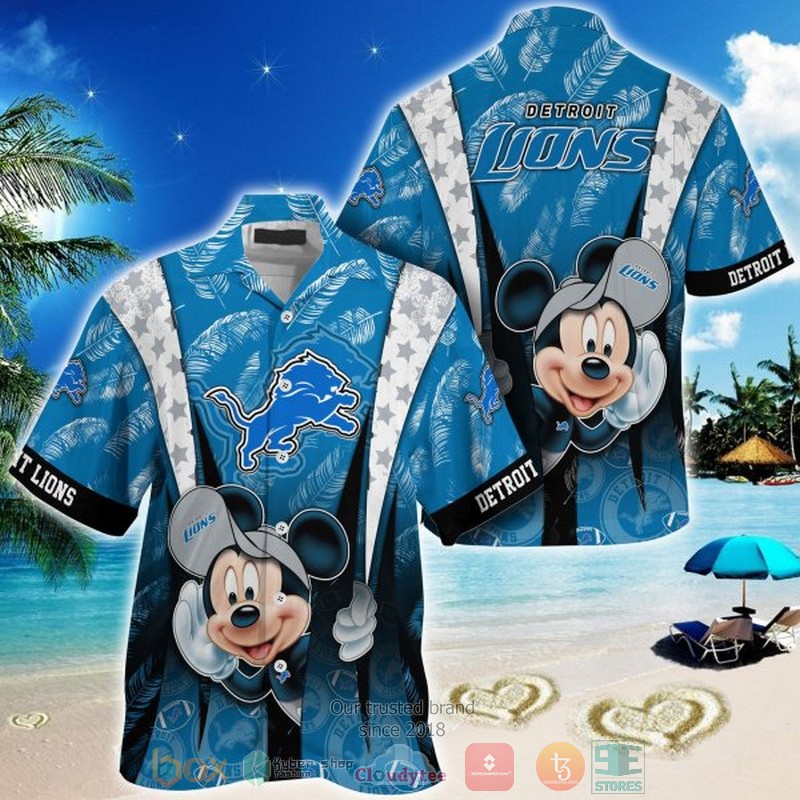NEW Mickey Mouse Detroit Lions Hawaii Shirt word1