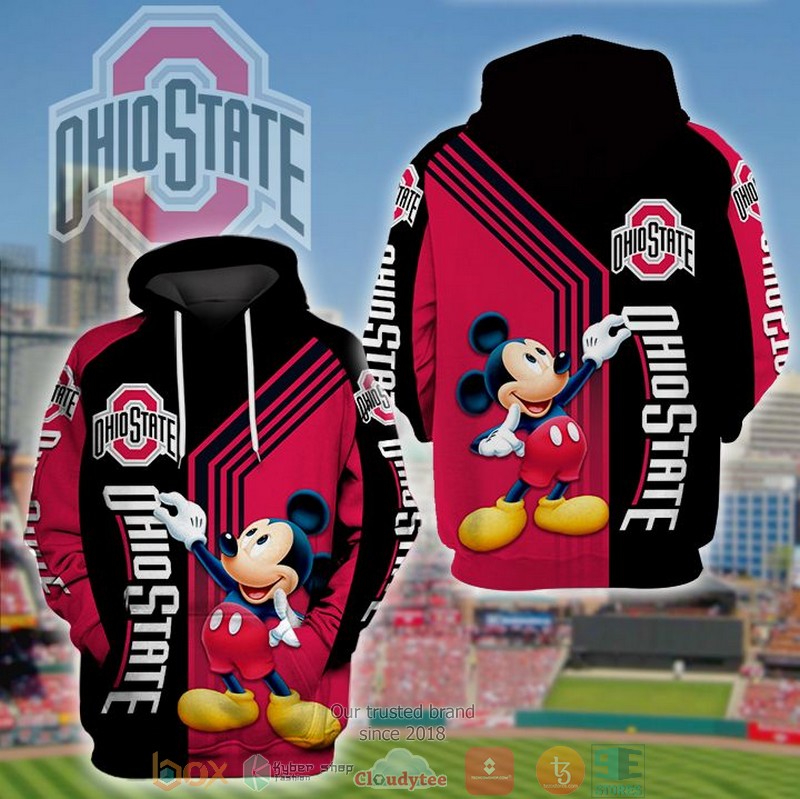 NEW Mickey Mouse NCAA Ohio State Buckeyes 3D Hoodie 1 NEW Mickey Mouse NCAA Ohio State Buckeyes 3D Hoodie word1