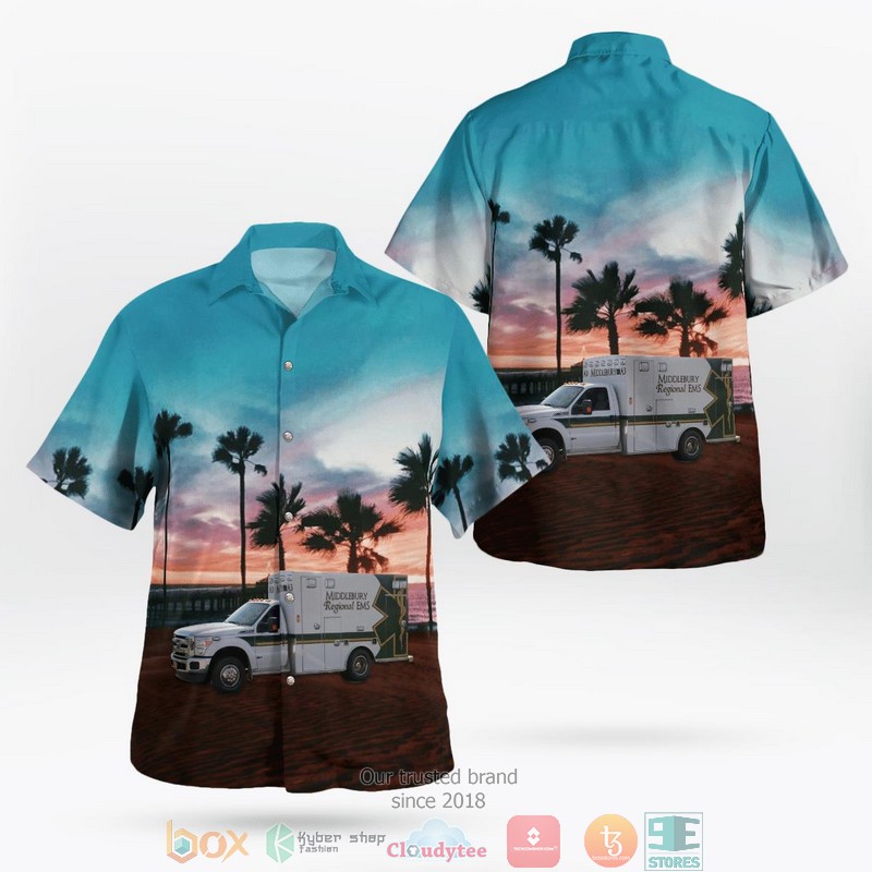 NEW Middlebury Regional EMS & Rescue Squad Middlebury Vermont Aloha Shirt word2