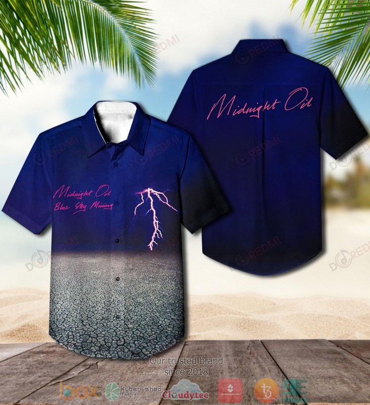 Midnight Oil Blue Sky Mining Short Sleeve Hawaiian Shirt