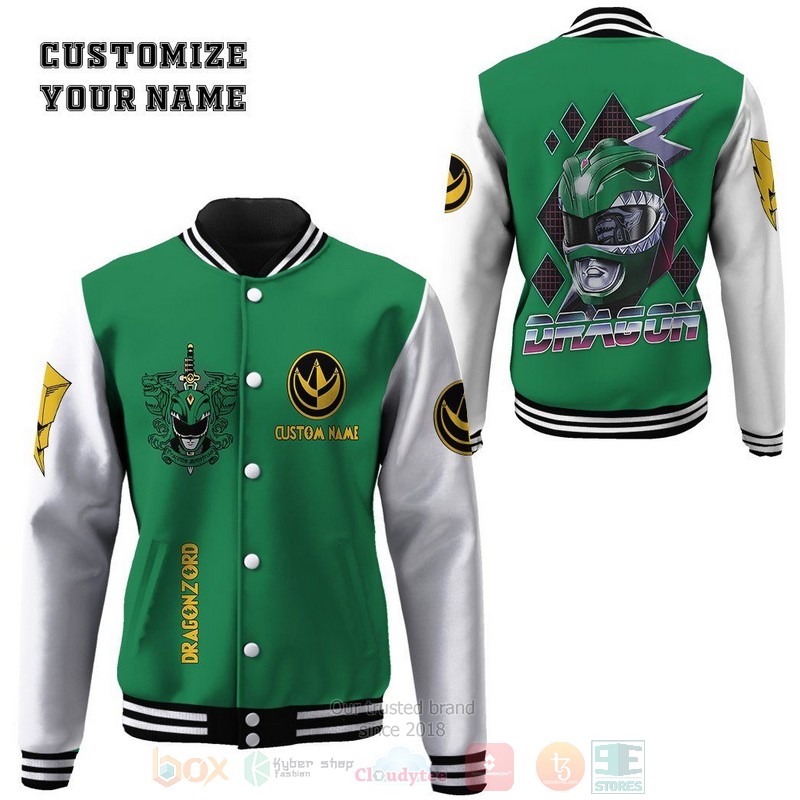 BEST Mighty Morphin Power Ranger Green Custom Name Unisex Baseball Jacket 2 BEST Mighty Morphin Power Ranger Green Custom Name Unisex Baseball Jacket word1