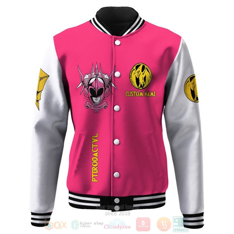 BEST Mighty Morphin Power Ranger Pink Custom Name Unisex Baseball Jacket 8 BEST Mighty Morphin Power Ranger Pink Custom Name Unisex Baseball Jacket word1