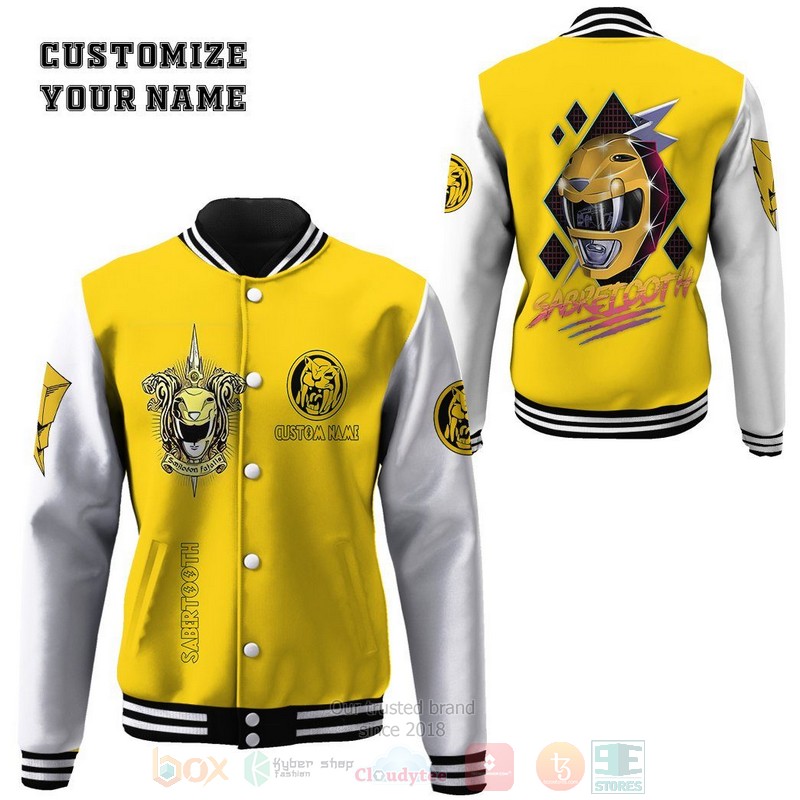 BEST Mighty Morphin Power Ranger Yellow Custom Name Unisex Baseball Jacket 2 BEST Mighty Morphin Power Ranger Yellow Custom Name Unisex Baseball Jacket word1