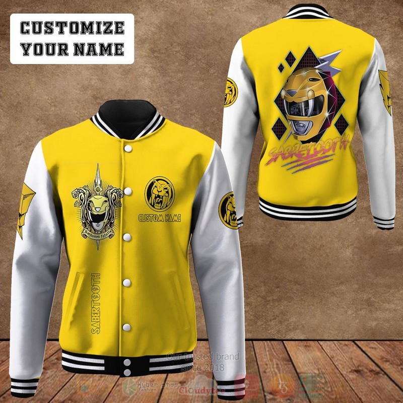 BEST Mighty Morphin Power Ranger Yellow Custom Name Unisex Baseball Jacket 3 BEST Mighty Morphin Power Ranger Yellow Custom Name Unisex Baseball Jacket word1