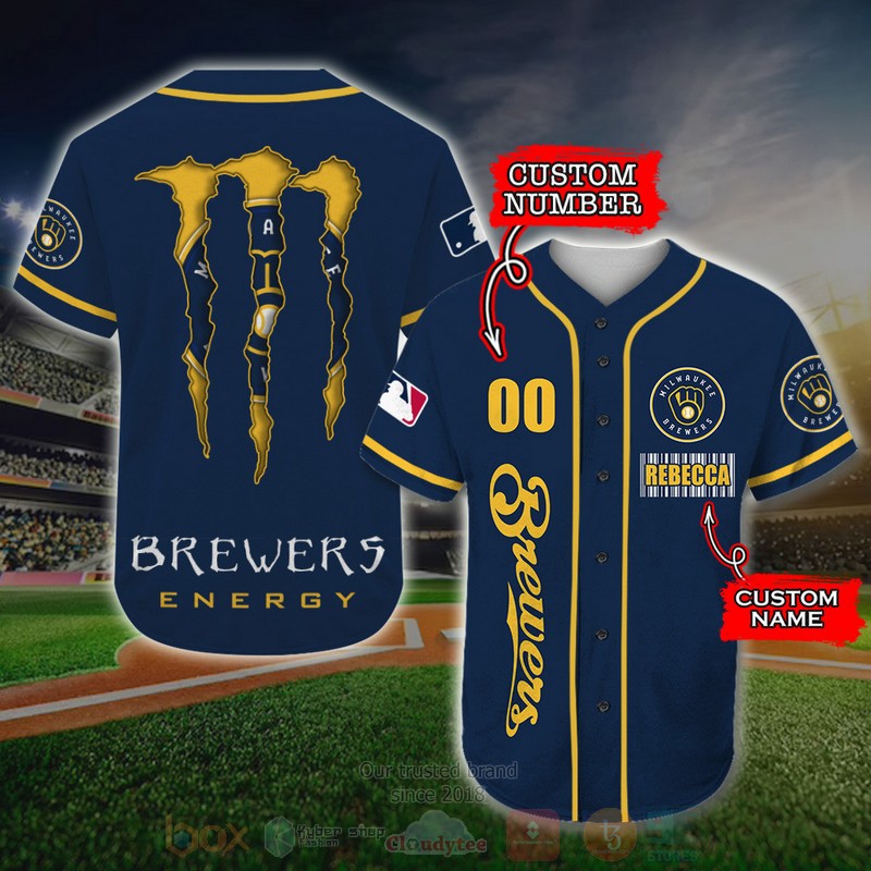 BEST Milwaukee Brewers, Monster Energy Custom AOP Baseball Jersey 6 BEST Milwaukee Brewers, Monster Energy Custom AOP Baseball Jersey word3