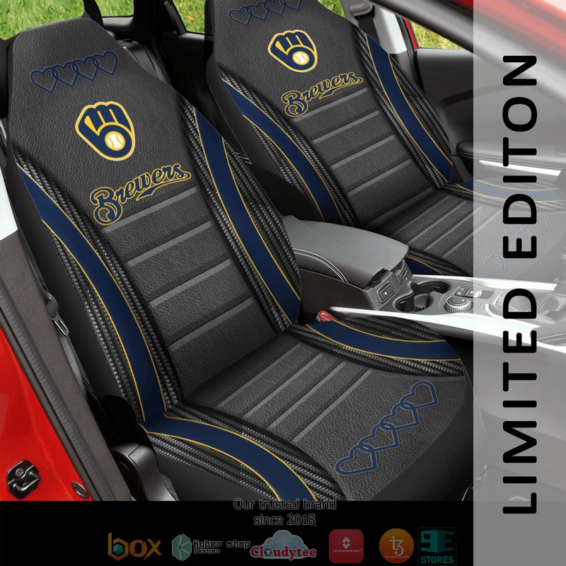 Milwaukee Brewers Navy Grey Limited Car Seat Covers