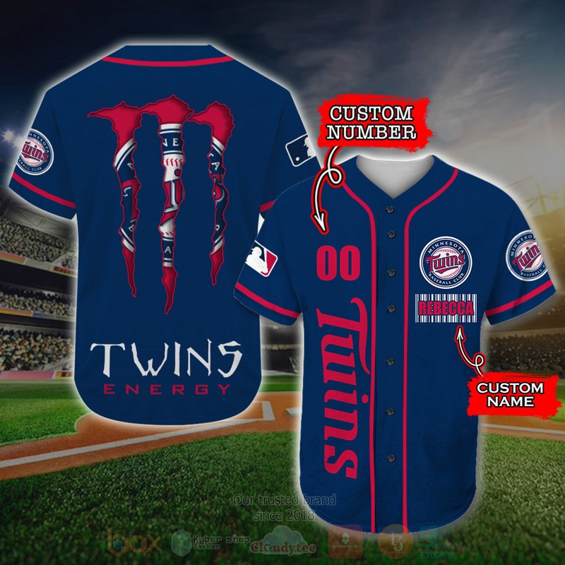 BEST Minnesota Twins, Monster Energy Custom AOP Baseball Jersey word2