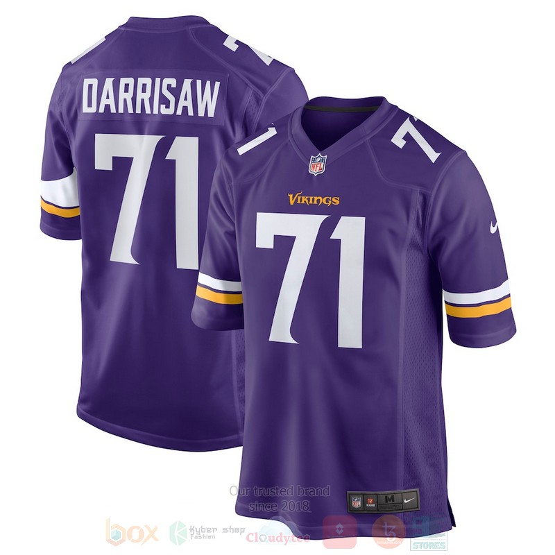 BEST Minnesota Vikings Christian Darrisaw Purple Jersey Football word3