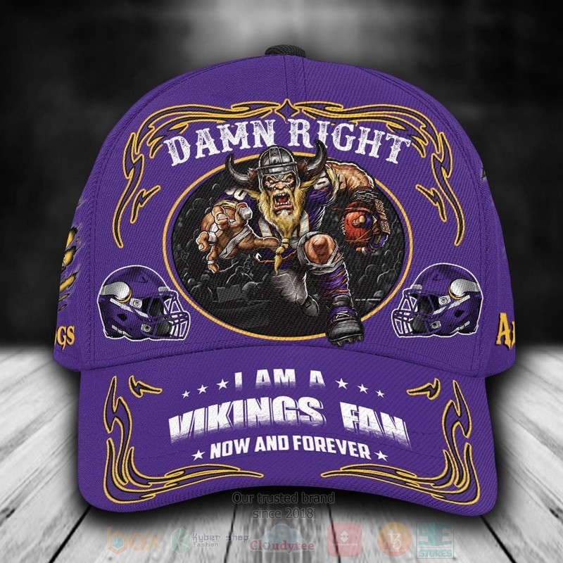 BEST Minnesota Vikings Mascot NFL Team Custom Name 3D Cap word1