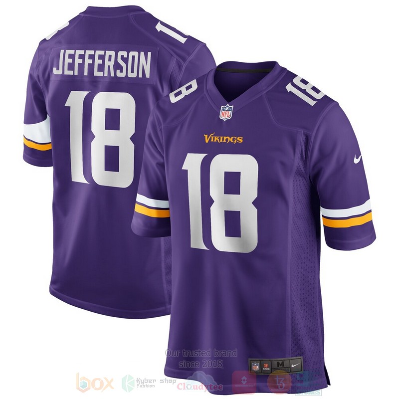 BEST Minnesota Vikings NFL Justin Jefferson Purple Jersey Football word2
