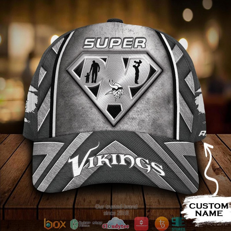Minnesota Vikings NFL Superman Dad Custom Name Cap word2