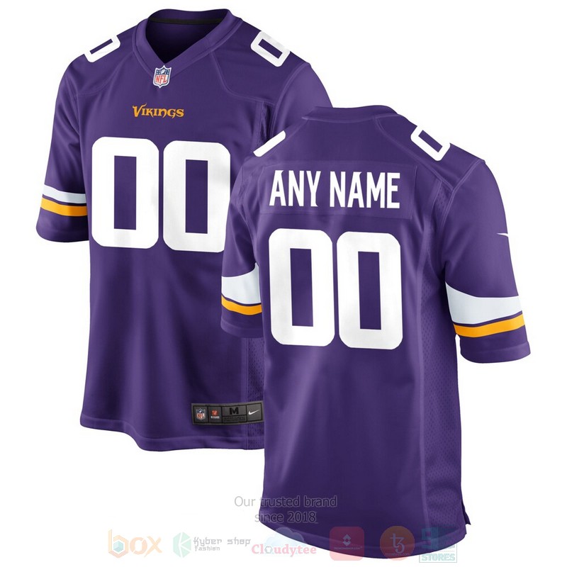 BEST Minnesota Vikings Purple Custom Jersey Football word2
