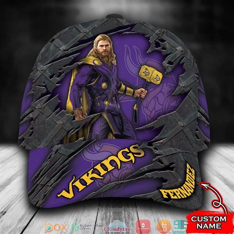 Minnesota Vikings Thor NFL Custom Name Cap word1