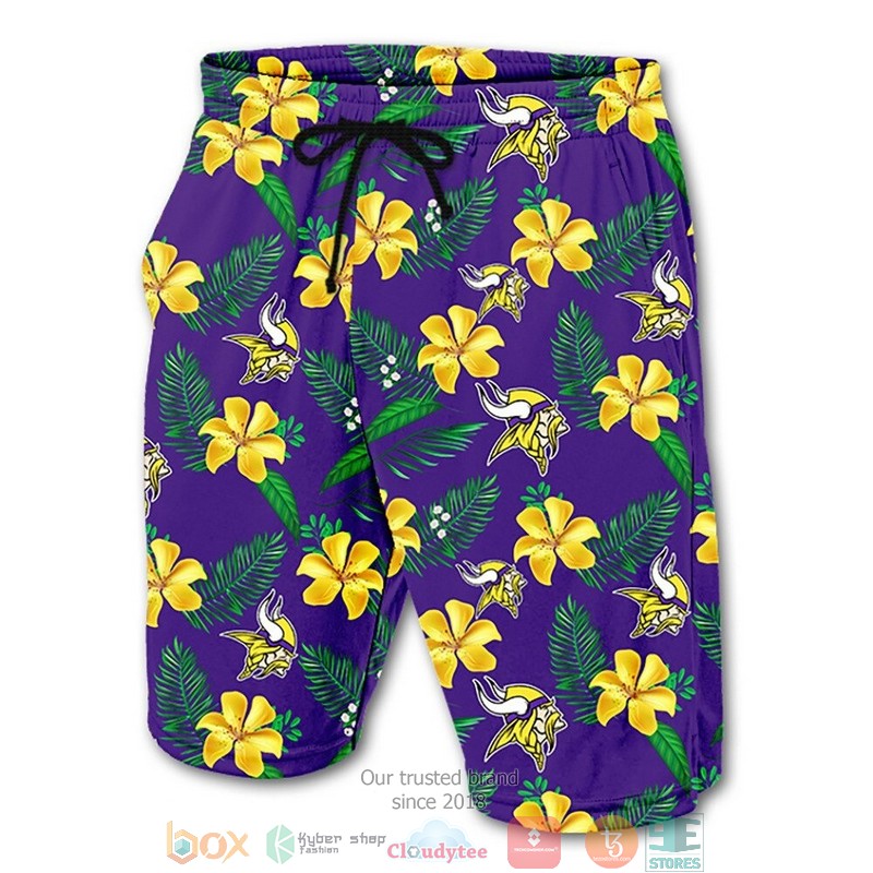HOT Minnesota Vikings flowers Beach Shorts