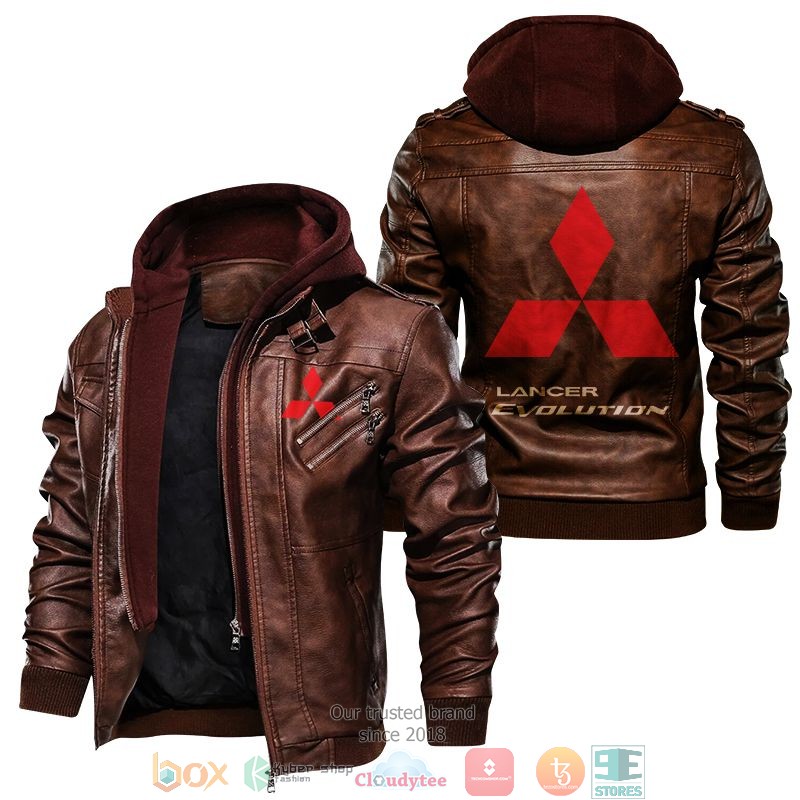 NEW Mitsubishi Lancer Evolution PU Leather Jacket word3