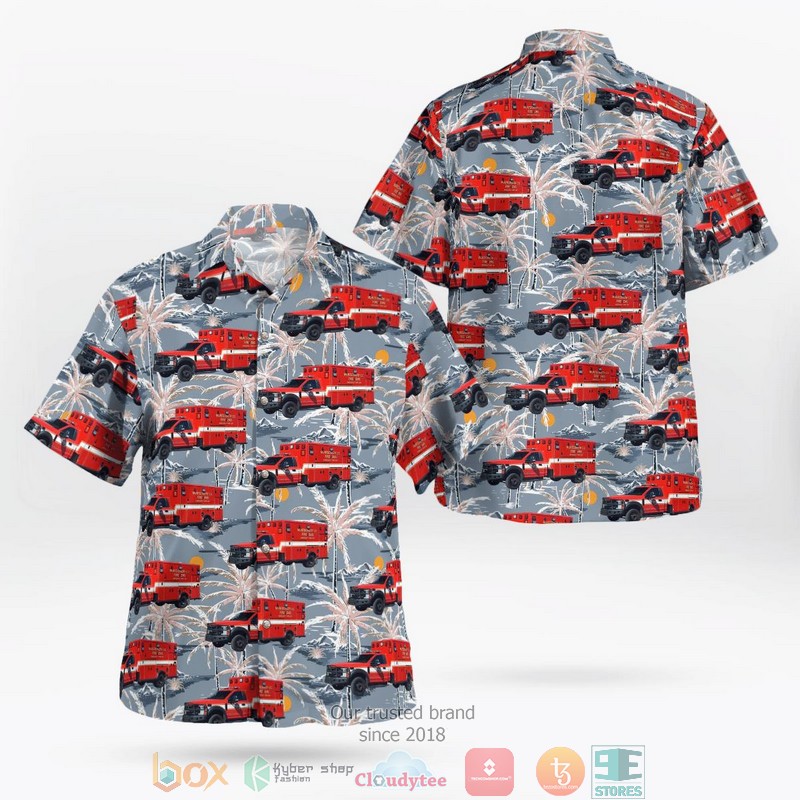 NEW Montgomery County Fire EMS Montgomery County Kentucky Aloha Shirt word2
